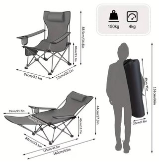 Silla Hamaca Plegable Camping Azul