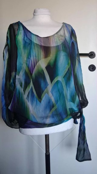 Blusa donna fantasia in seta