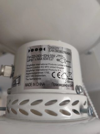 93cm Ventilador de techo blanco con luz