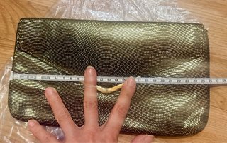 Bolso de fiesta clutch dorado y verde