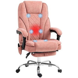 Silla Oficina Masaje Calefacción Reposapiés Rosa