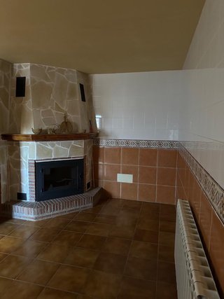 Chimenea de leña metálica y cristal