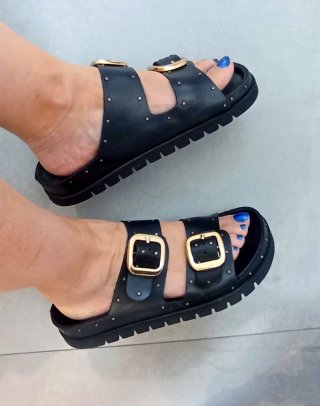 Sandalias de piel con hebillas T36