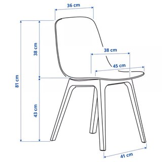 4 Sillas Comedor IKEA Odger Negras/Grises