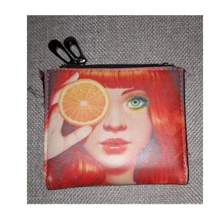 Monedero estampado mujer naranja