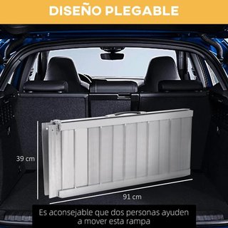 Rampa Silla de Ruedas Plegable 91cm Aluminio 270kg