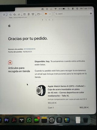 Apple Watch Series 8 Acero Inoxidable Gris