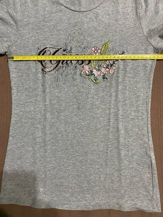 Camiseta Guess Mujer Gris Bordada