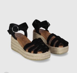 Sandalias Chika 10 Cuña Negra