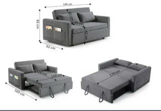 Sofá cama beige, solo usado un par de semanas.