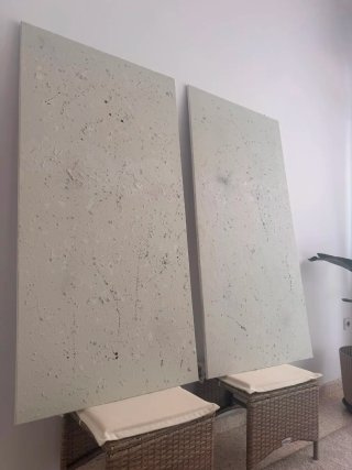Díptico moderno tela y pintura.