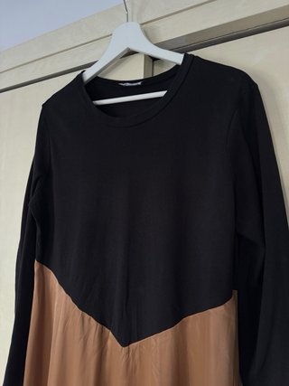 Vestido Zara Bicolor Negro y Marrón