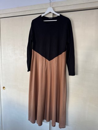Vestido Zara Bicolor Negro y Marrón