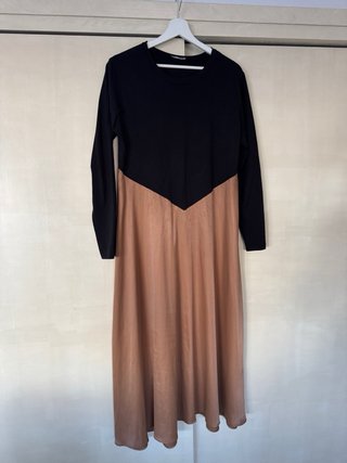 Vestido Zara Bicolor Negro y Marrón