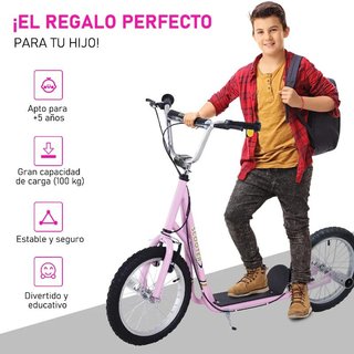 Patinete Infantil 16" con Ruedas Inflables Rosa