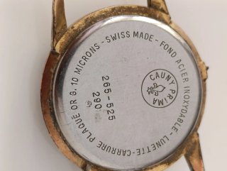 Reloj Cauny Prima chapado oro 17 joyas