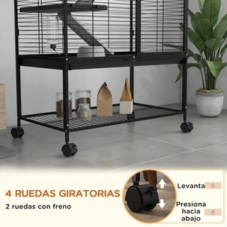 Jaula 4 Niveles con Ruedas para Roedores 136 cm
