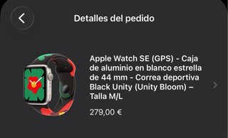 Apple Watch SE 44mm GPS Aluminio Blanco
