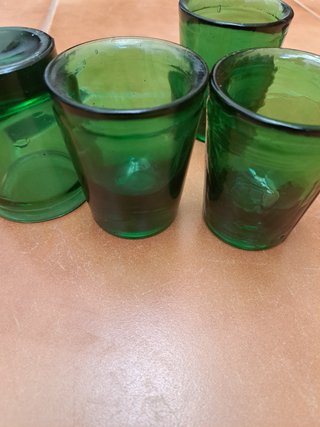 4 Vasos Antiguos Verdes