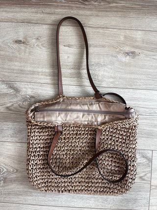Bolso trenzado rústico con forro