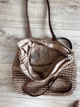 Bolso trenzado rústico con forro