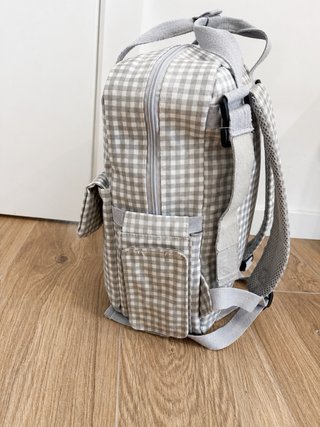 Mochila de maternidad Walking Mum cuadros gris