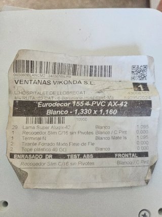 Persiana enrollable blanca