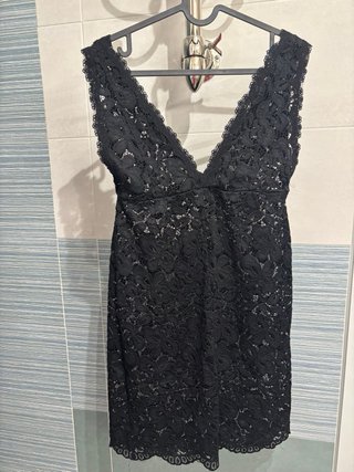Camicia da notte in pizzo nero