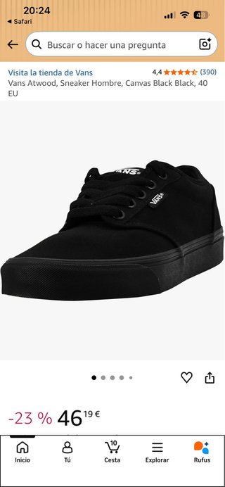 Zapatillas Vans Atwood Talla 43 Negras