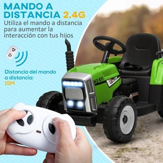 Tractor Eléctrico Infantil con Remolque y Mando