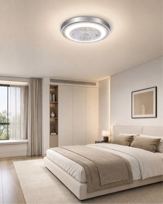 Lámpara ventilador LED de techo con mando y app.
