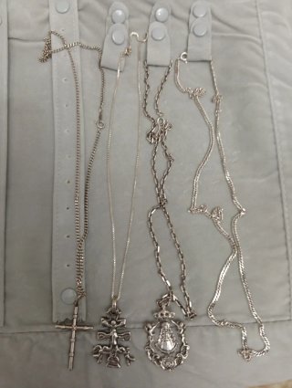 Lote de 4 collares con colgantes de plata de 925