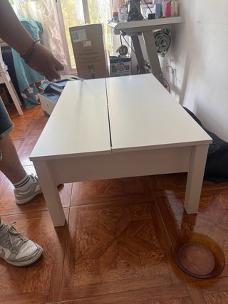 Mesa de centro elevable blanca
