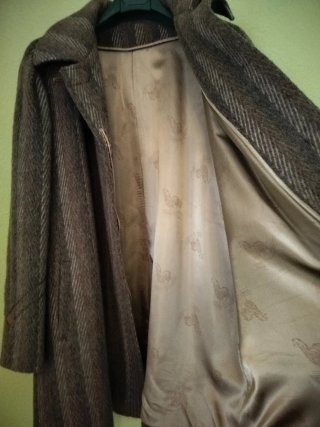 Chaquetón mujer marrón y gris