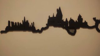 Skyline Madera Negro Hogwarts Harry Potter