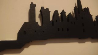 Skyline Madera Negro Hogwarts Harry Potter