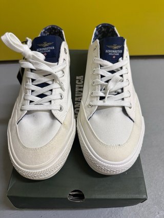 Zapatillas Lona Aeronautica Militare Beige/Blanco
