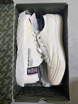 Zapatillas Lona Aeronautica Militare Beige/Blanco