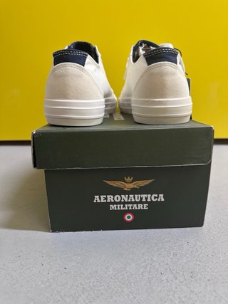 Zapatillas Lona Aeronautica Militare Beige/Blanco