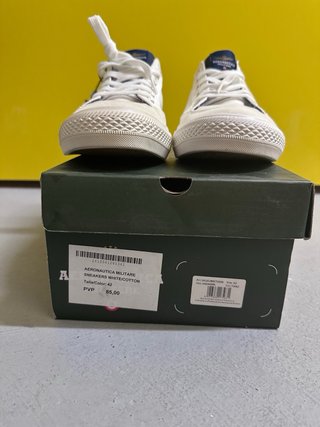 Zapatillas Lona Aeronautica Militare Beige/Blanco
