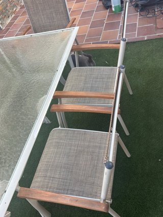 Mesa y 6 Sillas Exterior Cristal.