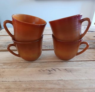 JUEGO DE 4 TAZAS CAFE CON LECHE VINTAGE