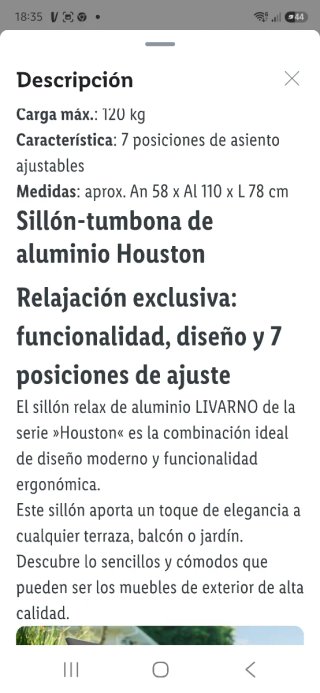 2 sillas Tumbonas Aluminio Houston Gris