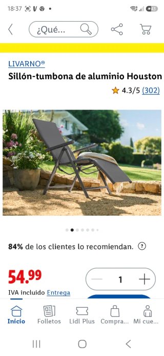 2 sillas Tumbonas Aluminio Houston Gris