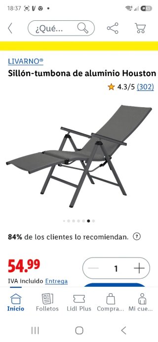 2 sillas Tumbonas Aluminio Houston Gris