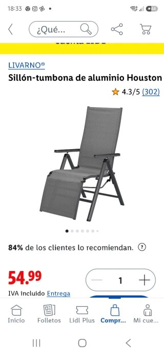 2 sillas Tumbonas Aluminio Houston Gris