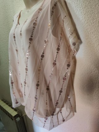 Blusa Beige y Dorada Talla Única