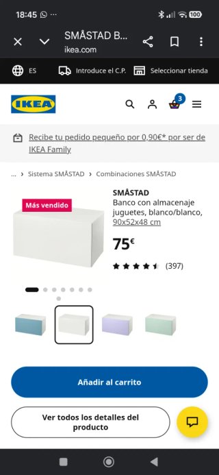 Mueble de Ikea blanco para guardar juguetes