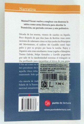 LIBRO EL AZAR DE LA MUJER RUBIA, MANUEL VICENT