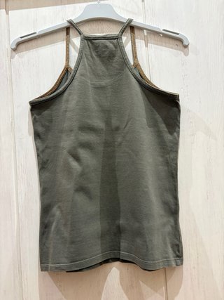 Camiseta tirantes algodón verde kaki